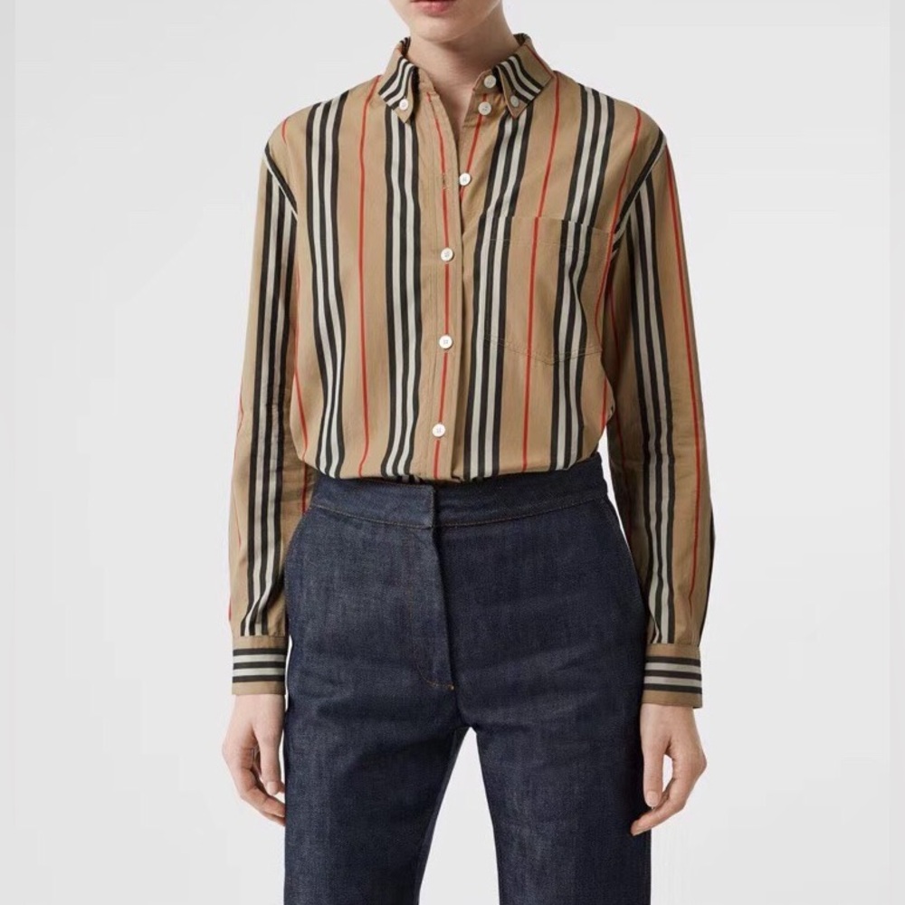 BURBERRY
Guan Long-sleeve Striped
Shirt In Yellow